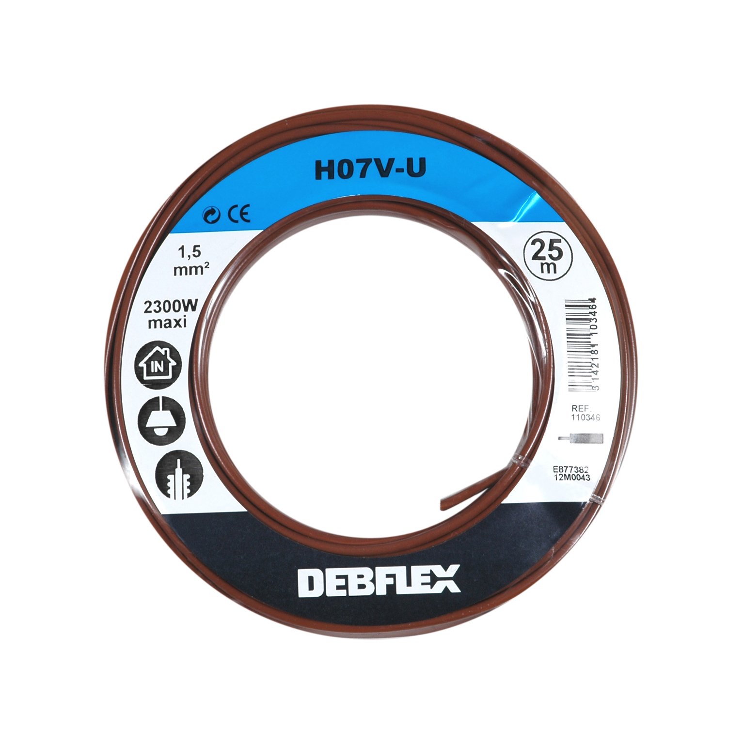 Debflex HO7V-U 1,5 110346 Cable Reel - 25 m - Brown