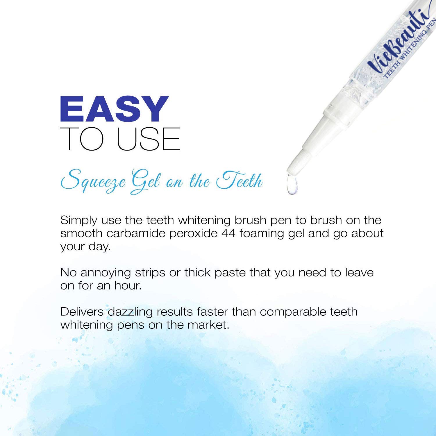 VieBeauti Teeth Whitening Pen(2 Pcs), 20+ Uses, Effective, Painless, No Sensitivity, Travel-Friendly, Easy to Use, Beautiful White Smile, Natural Mint Flavor: Beauty