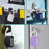 ZHEGE 4 Digit Combination Padlock Purple Weatherproof Locker Lock view 5