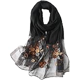 WINCESS.YU Silk Scarf for Women Lightweight Shawls and Wraps for Weddings Fashion Pashmina Shawl Embroidered Scarves