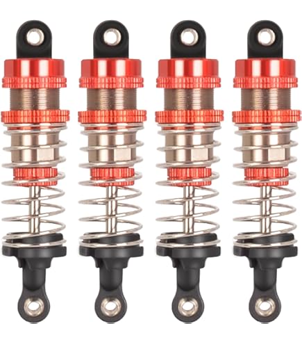 4-Piece Aluminum Alloy Shock Absorber Set For MJX Hyper Go 1/14 RC Cars - Red Upgrade Dampers