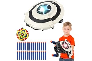 KooRare Shield Dart-Blasting Toys for Guns-Toys for Superhero 6 7 8 9+ Year Old Boys,Kids Roleplay Toy with Lights, with 30 Darts