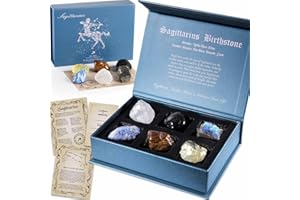 FAIVYKYD Sagittarius Astrology Gifts for Women, Birthday Gifts for Sister, Daughter, Best Friends, Natural Crystals & Healing Stones Zodiac Crystals Set, Gifts for Coworker Girlfriends Mom Dad