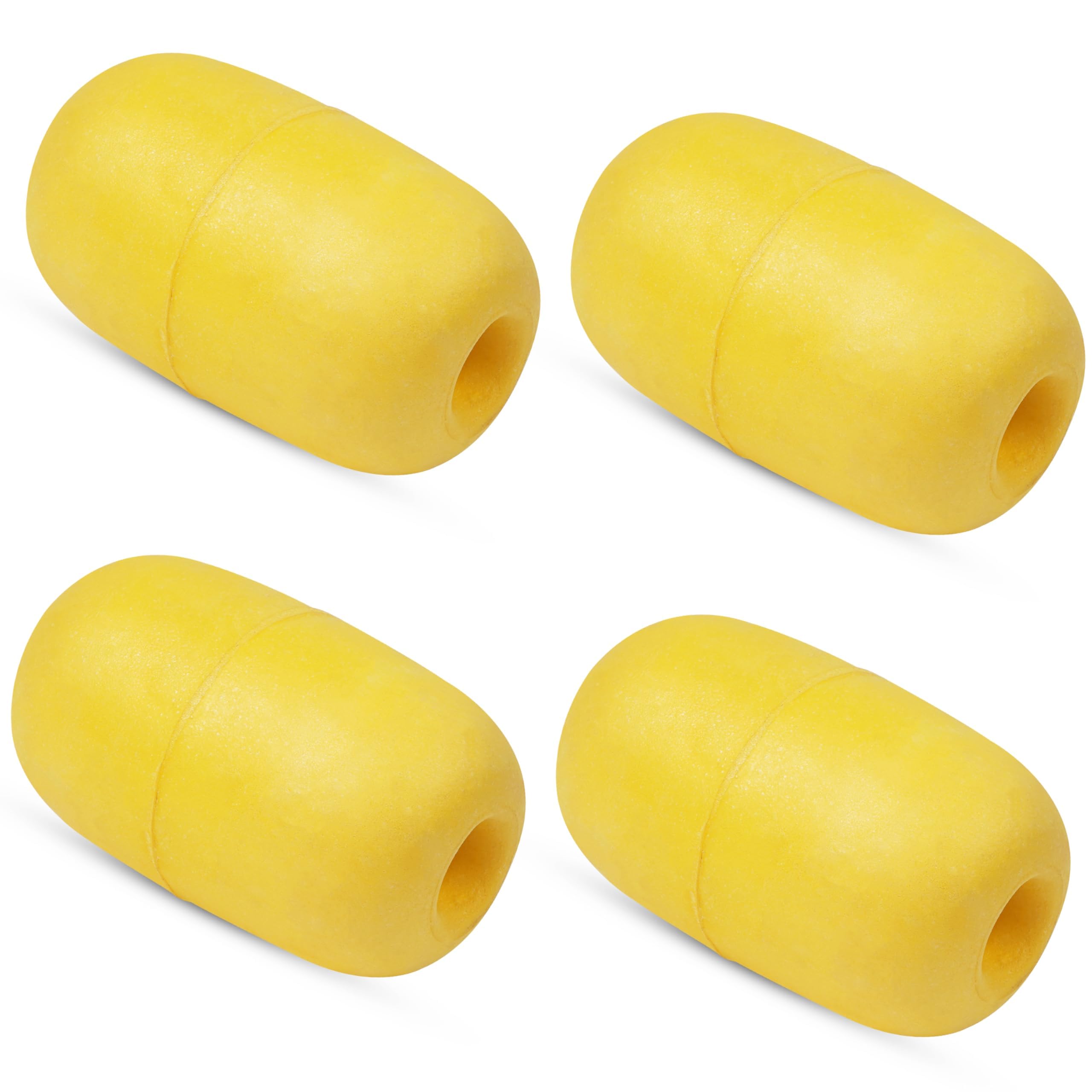 4pcs Floating Buoy EVA Yellow Buoy Boat Accessory Kayak Canoe Drift Anchor Fishing Float Buoy Floating Ball for Tow Rope Throw Line Dock Marine Accessories (Y-30, YELLOW)