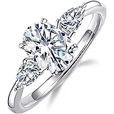 LANCHARMED 1.5ct Radiant Cut Moissanite Rings for Women D Color VVS1 Clarity Lab Created Moissanite Engagement Rings White Gold Plated Promise Ring Jewelry