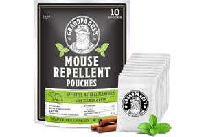 Grandpa Gus's Mouse Repellent Pouches, Peppermint & Cinnamon, Pack of 10 | Plant-Based, Natural Rodent Repellent and Nesting
