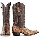 Soto Boots Men's Gator Tail Print Cowboy Boots, Exotic Print Men's Cowboy Boots, Western Boots For Men H7006