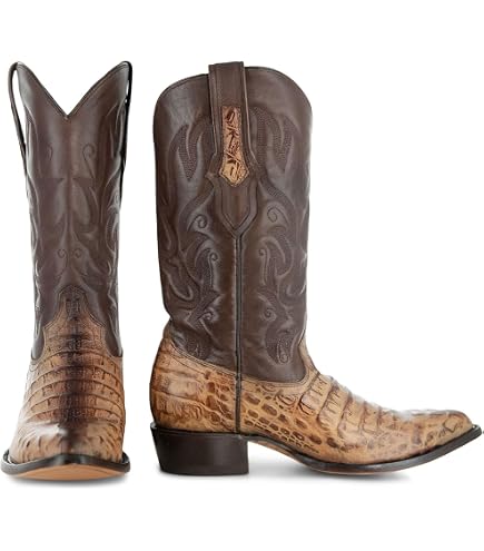 Amazon.com | El General Exotic Cowboy Boots Leather Cognac  display picture 2