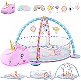 WeeHomm Baby Play Mat & Activity Mat - Baby Play Gym Tummy Time Mat with 6 Detachable Sensory Toys for Motor Skills Development, Newborn Baby Toys 0-6-12 Months Essentials Gift Playmats