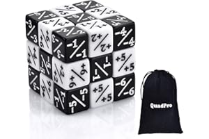 QuadPro 30 Pieces Dice Counters Token Dice Set D6 Dice Cube Compatible with MTG, CCG, Card Gaming Accessory