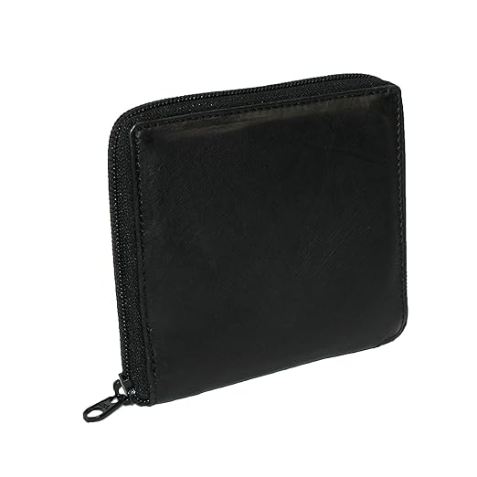 Paul Taylor Mens Leather Zip Around Hipster Credit Card Wallet