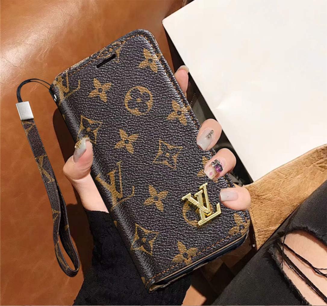 Cellphone Case for iPhone XR, Vintage Luxury Designer Wallet Case Card Holder, Folding Stand Protective Cover iPhone XR