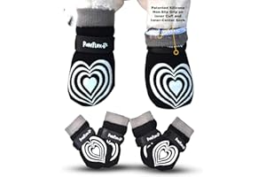 Medical Therapeutic Double Sided Non-Slip Cotton Dog Socks | PawFlex Comfy Pawz Silicone Grip on Inner Cuff No Twisting or Sliding Off | Senior & Disabled Dog Traction Control |Pet Paw Protection