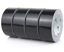 BOMEI PACK 4Pack Black Heavy Duty Duct Tape, 1.88