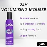 got2b Volumania Volumising Mousse 250ml Hair Styling Vegan Fearless Hold view 2