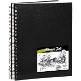 Conda 8.5"x11" Hardbound Sketch Book, 80-Sheets 90gsm Double-Sided Hardcover Sketchbook, Spiral Sketch Pad, Durable Acid Free Drawing Art Paper for Adults