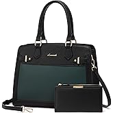 LOVEVOOK Purses and Handbags for Women, Tote Shoulder Bag Satchel Black Purse and PU Leather Top Handle for ladies