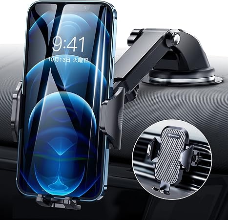 Amazon 令和進化版 Desertwest 車載ホルダー 片手操作 2in1 スマホホルダー 粘着ゲル吸盤 エアコン吹き出し口式兼用 スマホスタンド 車 携帯ホルダー Iphone 車載ホルダー 取り付け簡単 360度回転 伸縮アーム ワンタッチ 手帳型ケース対応 自由調節 日本語説明書