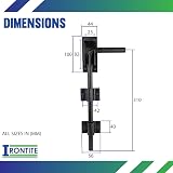 IRONTITE Black Gate Drop Bolt 300mm Heavy Duty Surface Mounted Gate Bolt view 3