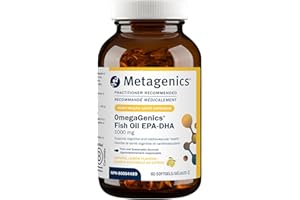 Metagenics OmegaGenics EPA-DHA 1000 mg - High Potency Omega-3 Fish Oil Supplement- Sustainably Sourced - 60 Softgels