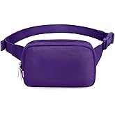 Bomvabe 2L Purple Fanny Pack for Women Men, Large Everywhere Belt Bag with Adjustable Strap 55", Fashion Waist Bag Mothers Day Gift for Wife, Crossbody Bag Water-resistant for Travel, Sports, Hiking