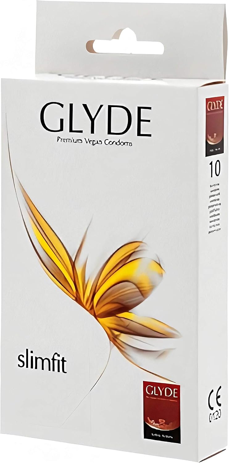 Glyde Ultra Slimfit 10 Tight Condoms, Certified with the Vegan Flower, Value Pack, 10 count (Pack of 1)