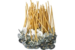 EUPNHY 100 PCS 3.5 inch Thick Hemp Wicks in 3mm Diameter, Pre-Waxed by 100% Natural Beeswax & Tabbed, Beeswax Wicks for Candle Making.