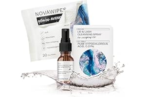 Avenova Eyelid and Eyelash Cleanser Spray & Wipe Kit - Kit with Gentle Cleansing Hypochlorous Acid Spray & 30 Dry Eyelid Wipes for Eye Irritation