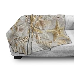 Ambesonne Shell Throw Blanket, Assorted Seashells