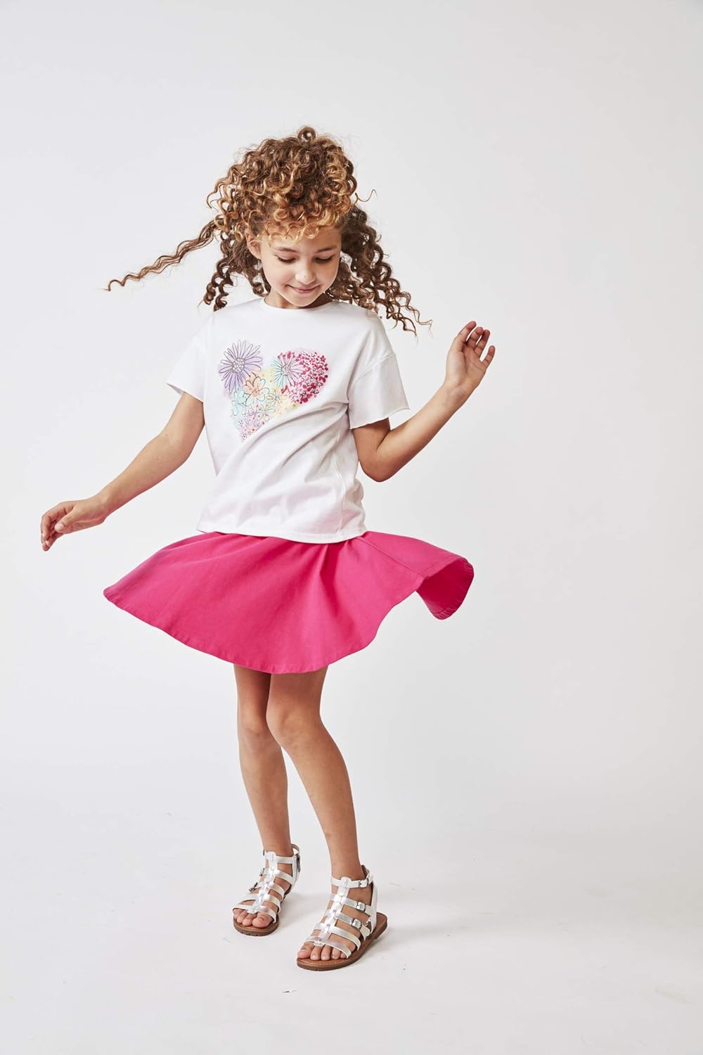 KIDPIK Fun & Flairy Skirt & Active Short Hybrid - Choose from Stripe Knit, Double Ruffles, Front Tie or Basic Skater Swing: Clothing
