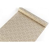 GLOW4U Self Adhesive Decorative Contact Paper Shelf Liner for Kitchen Cabinets Drawer Dresser Shelves Wall Arts and Crafts Decor 17.7x78.7 Inches Gold