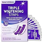 SAKYPRORAL Purple Whitening Strips, Long-Lasting Results, Enamel Safe &amp; Low-Sensitivity, Professional Teeth Whitening Strips with Non-Slip Dry Strip Technology (28 Count (Pack of 1))
