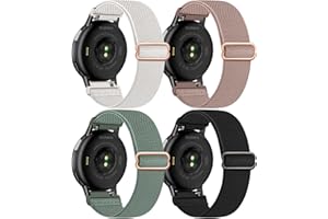 Butifacion 4 Pack 20mm Stretchy Watch Bands Compatible with Garmin Vivoactive 5/6/Forerunner 55/165, Elastic Nylon Fabric Adj