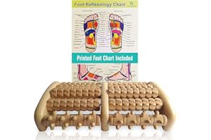 TheraFlow Wooden Foot Massager for Neuropathy, Heel Pain and Targeted Plantar Fasciitis Relief | Deep Tissue and Feet Massage for Relaxation | Reflexology Tool for Planters Facetious Relief