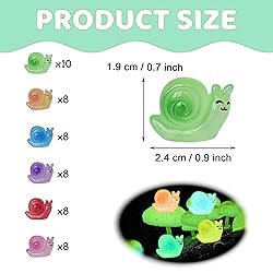 TindoBewan 50 PCS Glow in The Dark Mini Resin Snail
