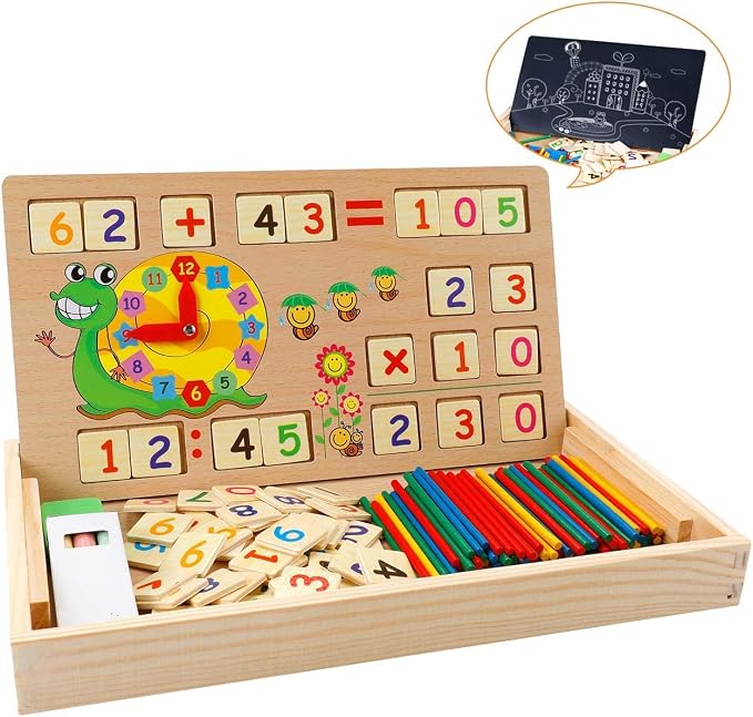 Giocattolo Montessori In Legno 3-in-1 – Giochi Educativi Per Bambini 12-36 Mesi, Forme E Colori