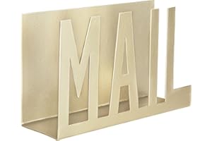 MyGift Modern Brass-Tone Metal Cutout-Design Mail Holder