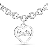 Barbie Round Link Heart Necklace - Silver