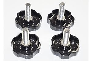 LOCEZY 5/16-18 x 1" Thumb Screw Thumbscrew Thumb Screws Stainless Steel Standard Coarse Threads Clamping Rosette Knobs BLACK - Made in The USA (4)