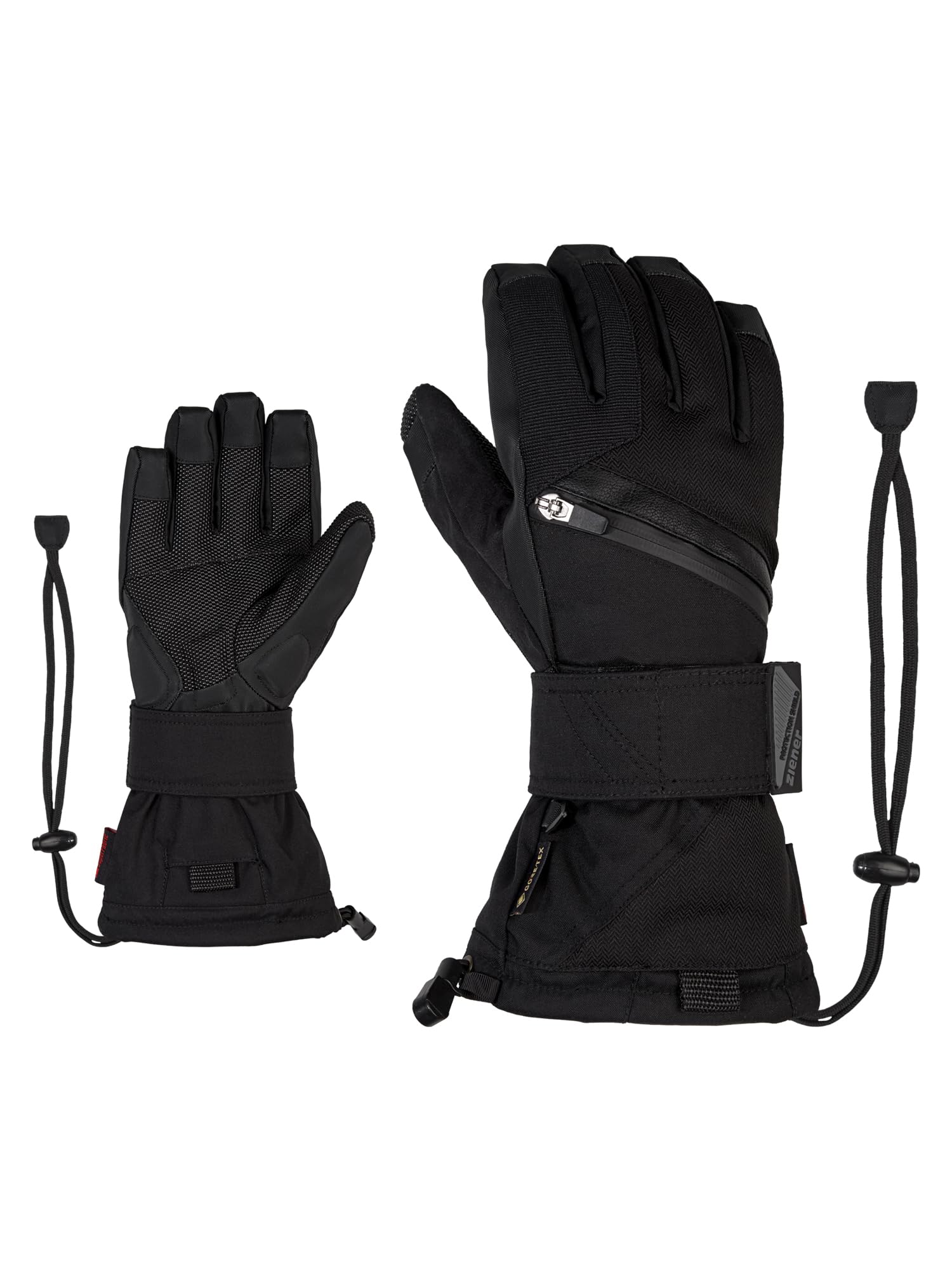 Ziener Mare GTX Gore Plus Warm Snowboard Gloves Winter Sports Waterproof Breathable, unisex_adult, Snowboard gloves, winter sports, waterproof, breathable., 801706, black (black hb), 7 (EU)