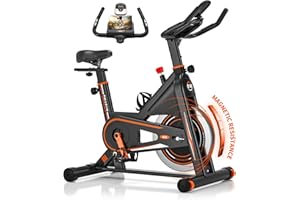 Exercise Bike, DMASUN Silent Magnetic Resistance Stationary Bike for Home with 330 LB Capacity, Workout Bike with Comfortable Seat Cushion, Digital Display with Pulse