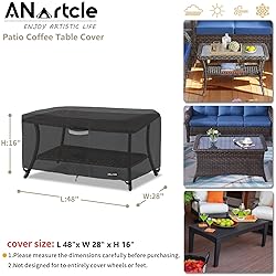ANartcle Outdoor Patio Coffee Table Cover, 600D