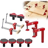 BGASNW Premium Bench Dog Clamp Set for MFT Table, 10 pcs for 3/4" Dog Holes | Clamps for Woodworking, Quick Release Ratchet Wrench, Double Sided Anti-Slip Pucks, Secure Hold for Routing and Sanding