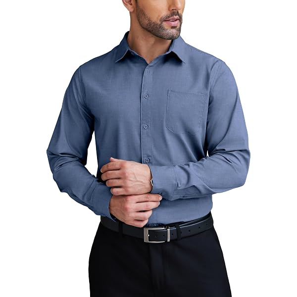 Manga Larga Contraste Color Patchwork Casual Botón Hombres Abajo Camisa ENE