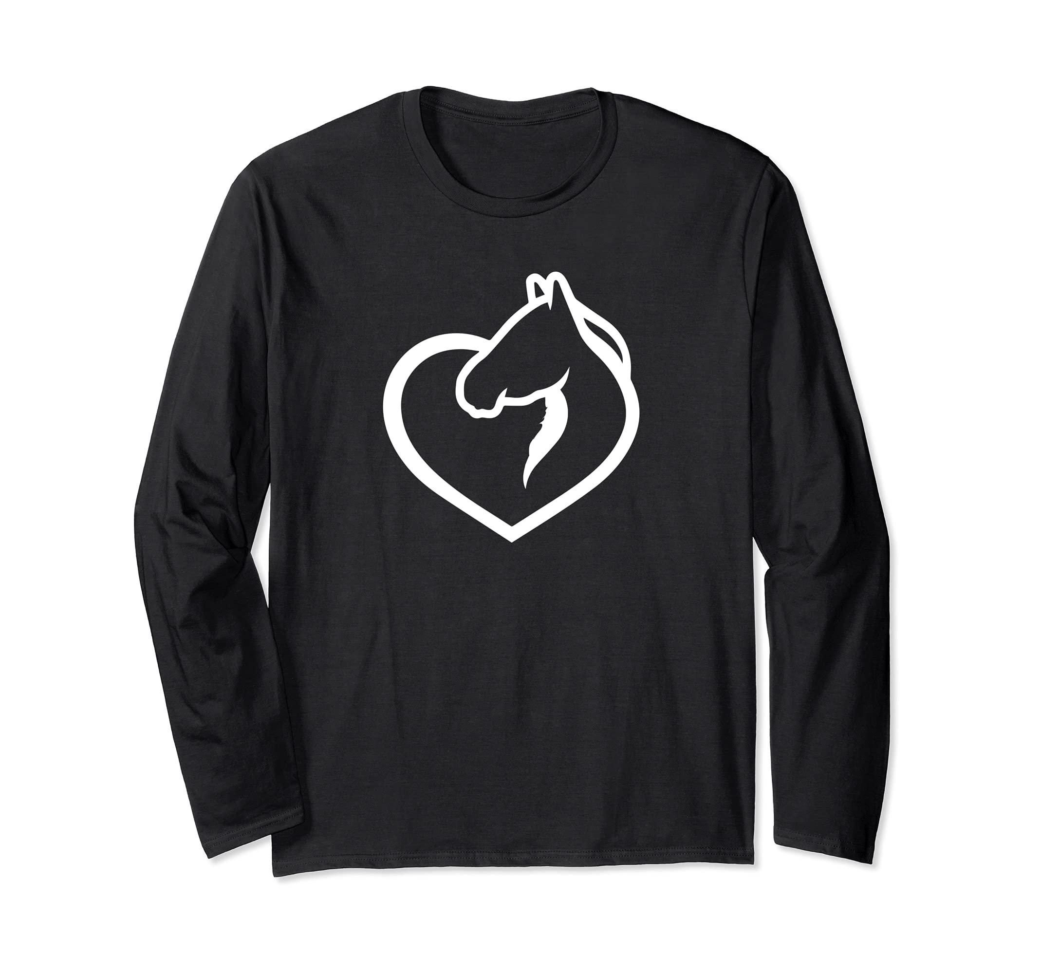 A Horses head inside a heart for horsefans horse Long Sleeve T-Shirt