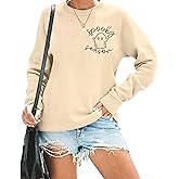 JKMTDNG Women Halloween Sweatshirt Spooky Season Ghost Embroidered Crewneck Sweatshirt Fall Long Sleeve Pullover Tops