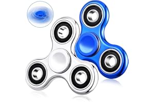 Gigilli 2Pcs Fidget Spinner for Kids Adults Stress Relief Sensory Fidget Toys Cool Electroplated Fidget Spinners ADHD Autism Christmas Birthday Gifts Stocking Stuffers Classroom Prizes for Boys Girls