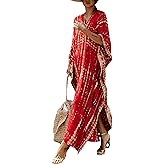 RanRui Women's Plus Size Caftans tie dye Vneck Kaftan Dresses Loose Soft Kaftan Loungewear