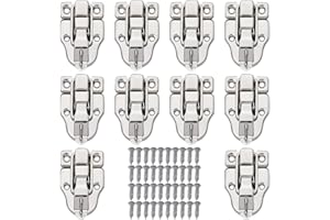 WVAPZWR 10PCS Metal Duckbilled Box Hasp Lock Toggle Latch Catch for Wooden Case Boxes Toolbox Silver