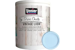 VENIER Chalk Pure Paint - for Furniture, Crafts, Home Decor - All-in-One – DIY – Eco-Friendly (Vintage [Blue]), (33.81 oz)